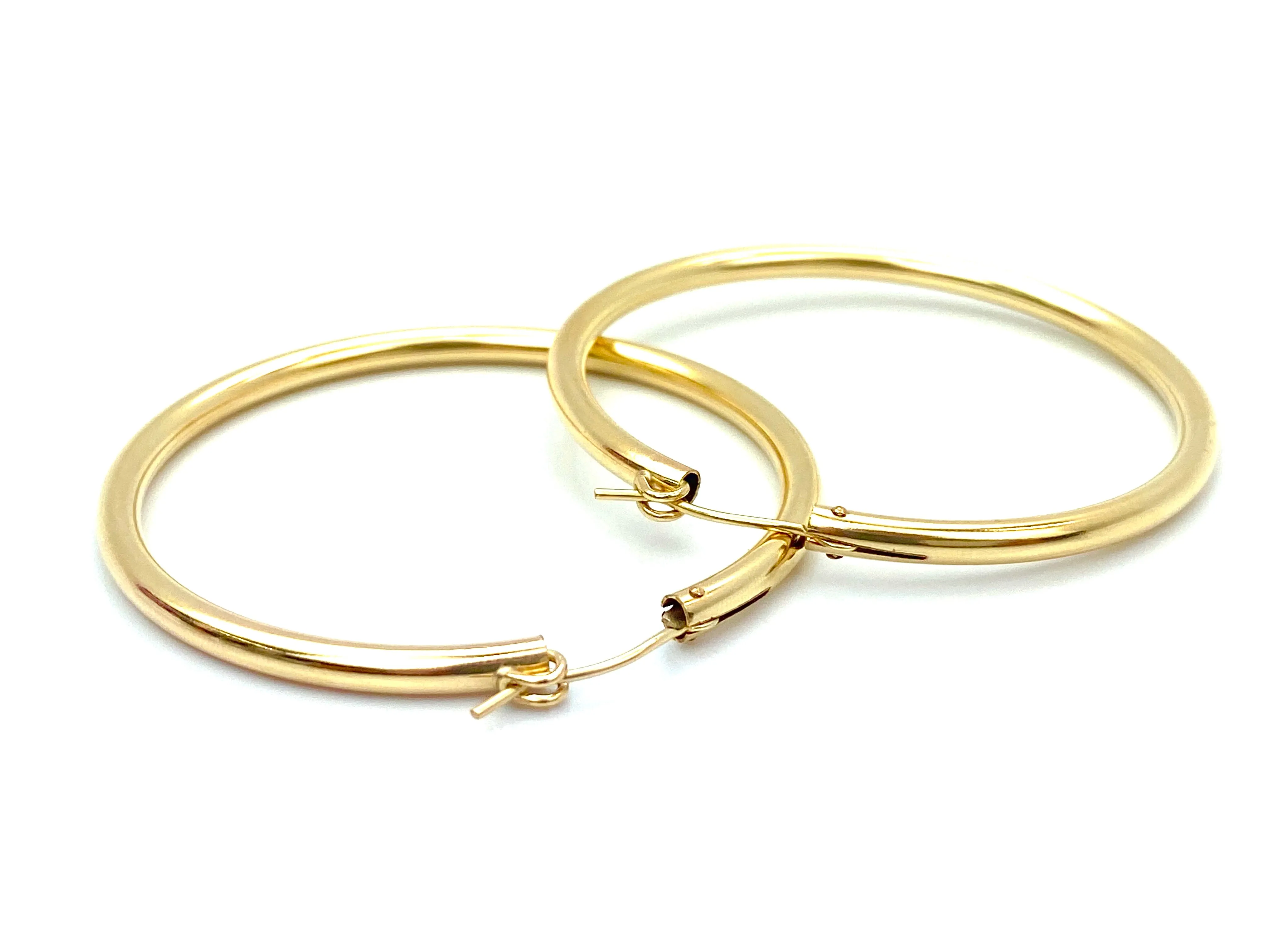 14KGF Hoop Earrings , Sku#120 C-Z 4 GF