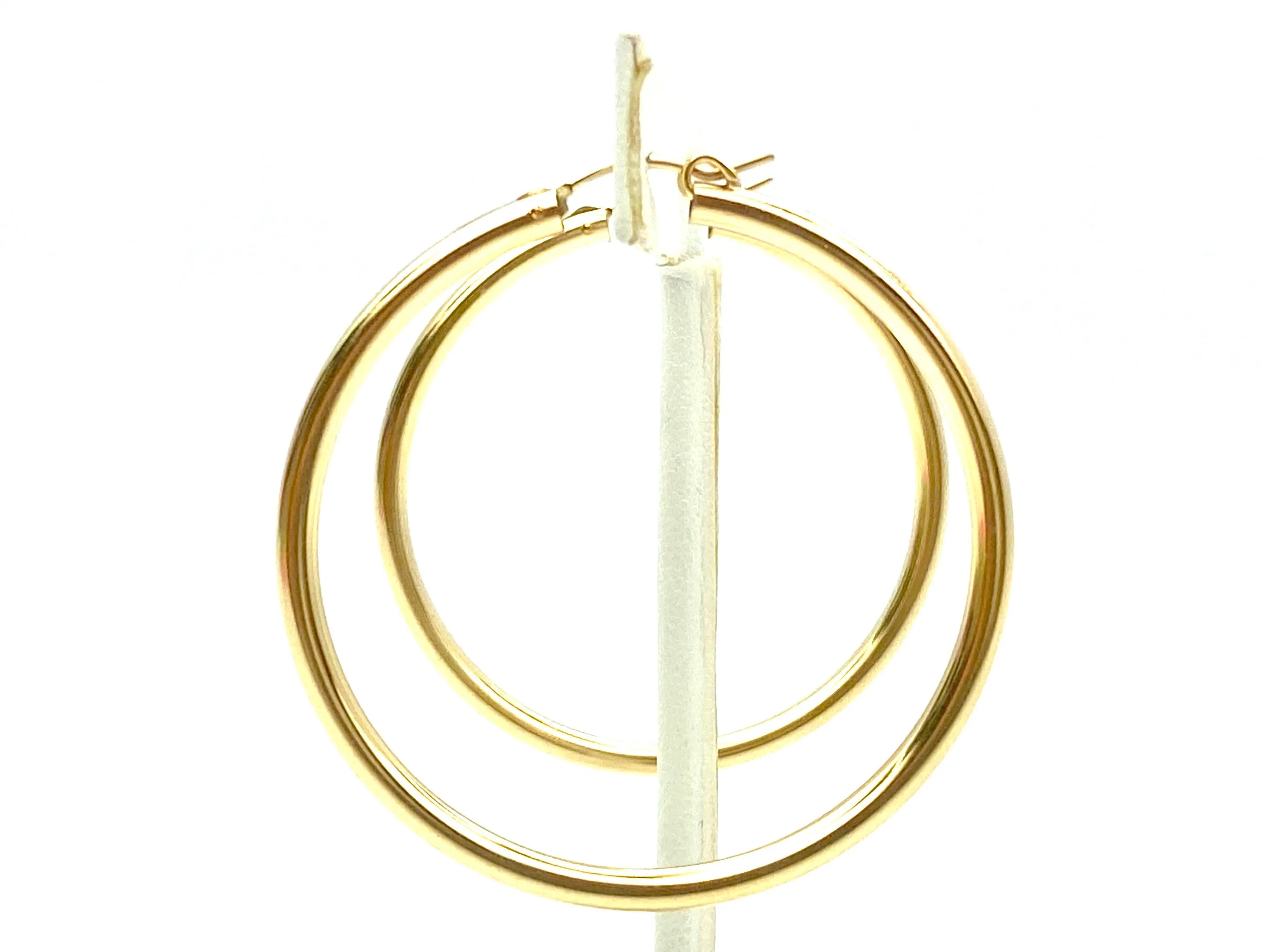 14KGF Hoop Earrings , Sku#120 C-Z 4 GF