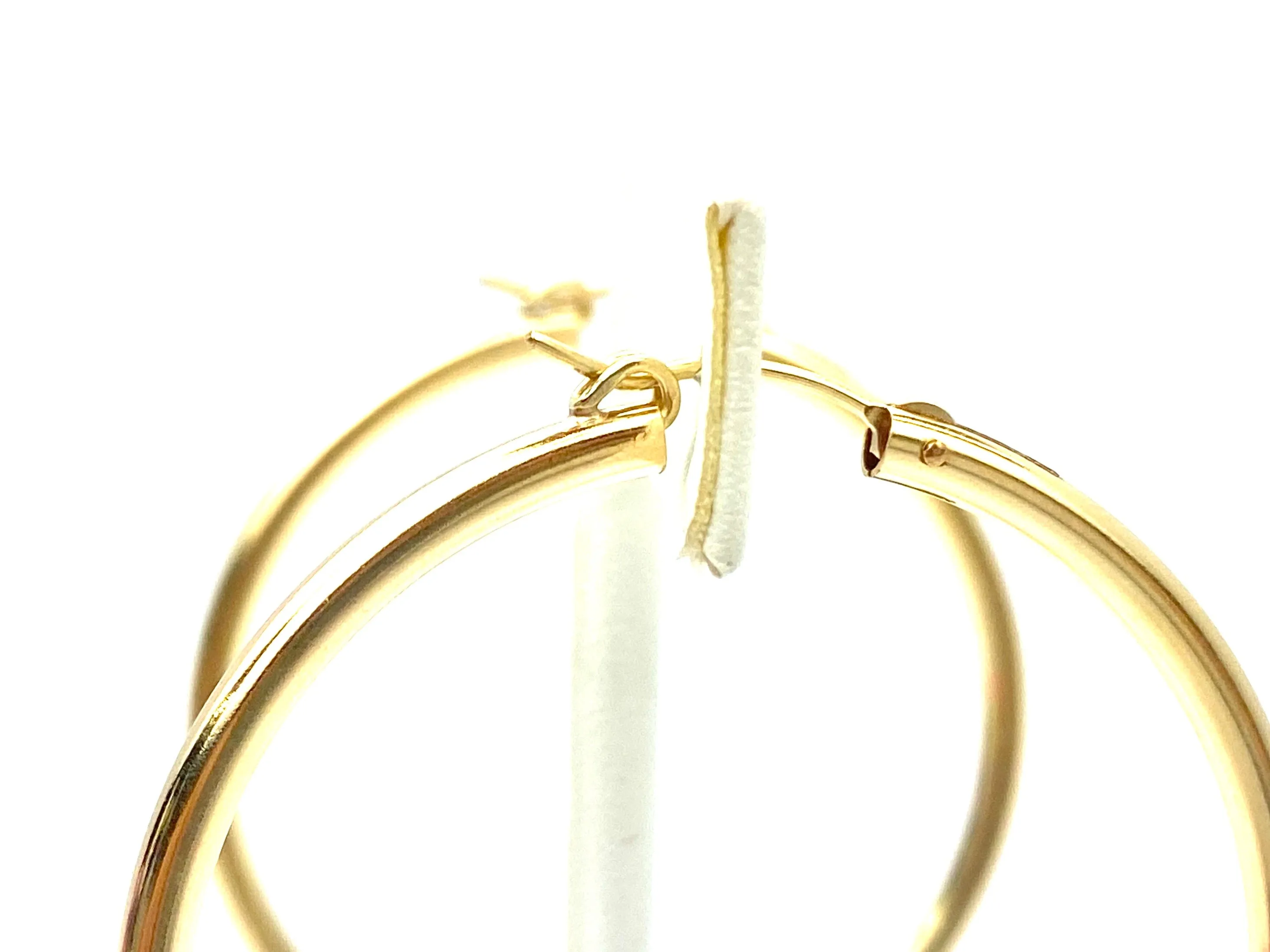 14KGF Hoop Earrings , Sku#120 C-Z 4 GF