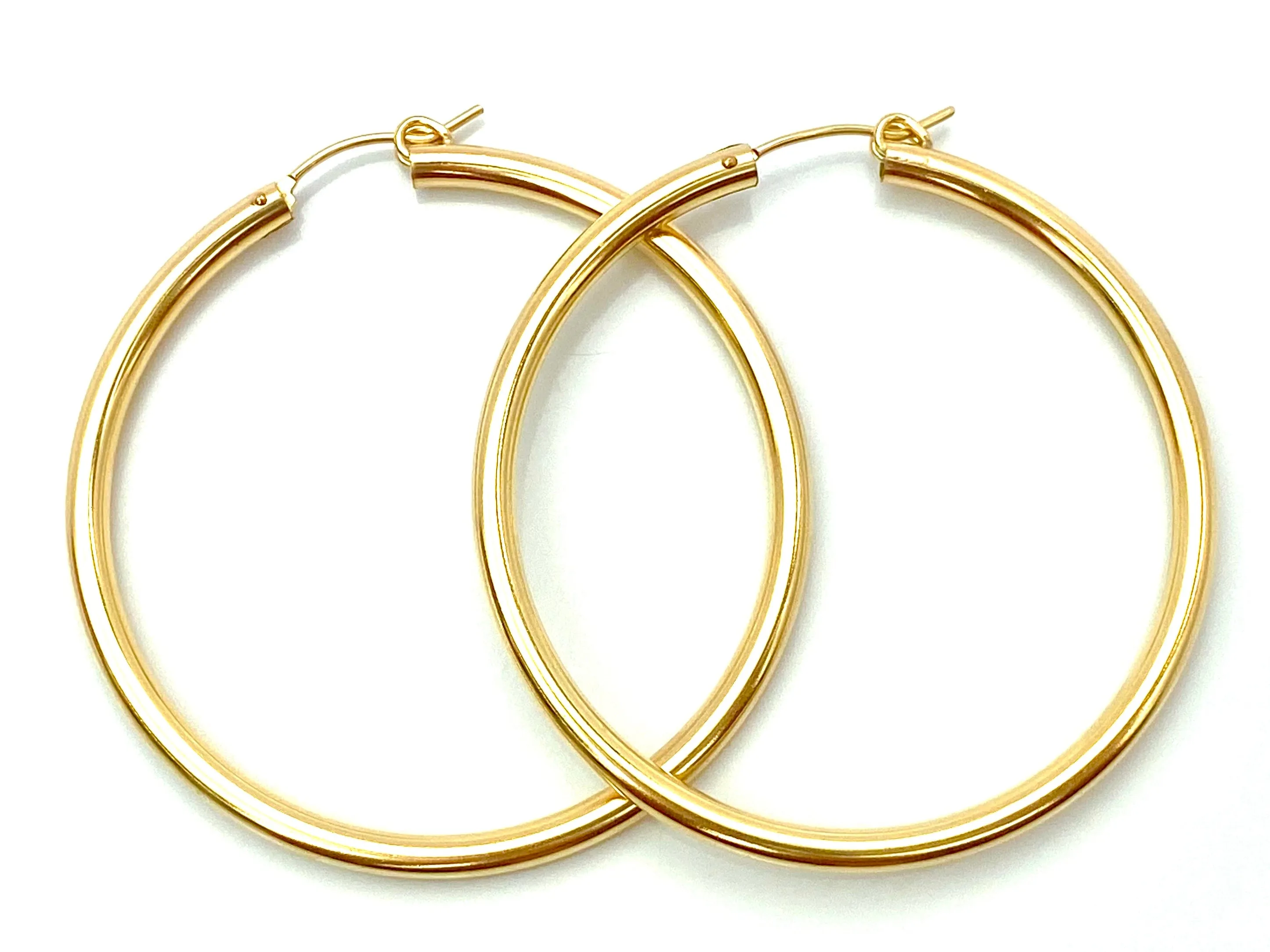 14KGF Hoop Earrings , Sku#120 C-Z 4 GF