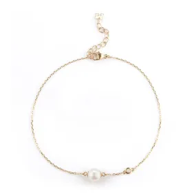 14kt Gold Pearl and Diamond Dot Bracelet