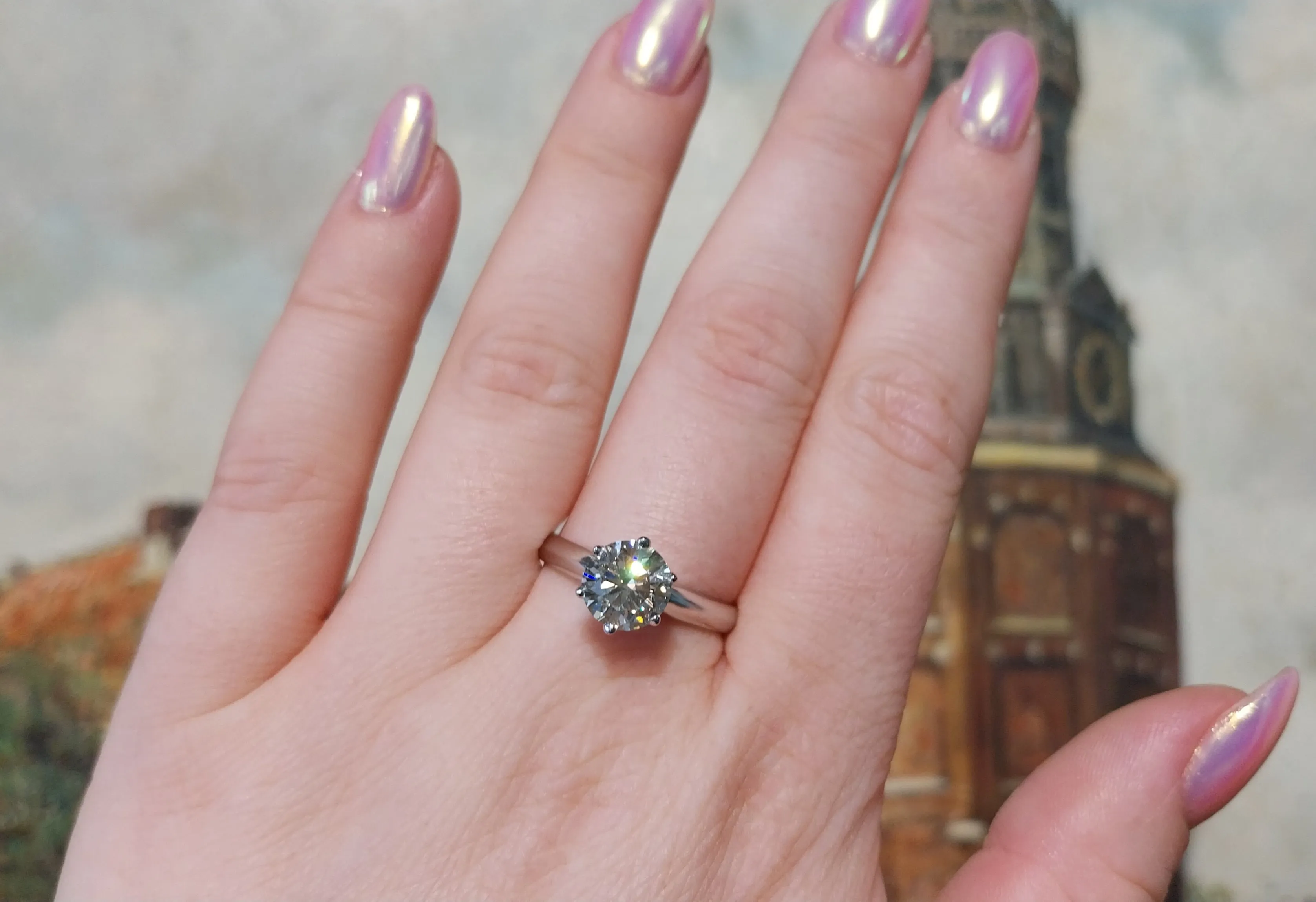 1.50 carat brilliant cut diamond solitaire ring
