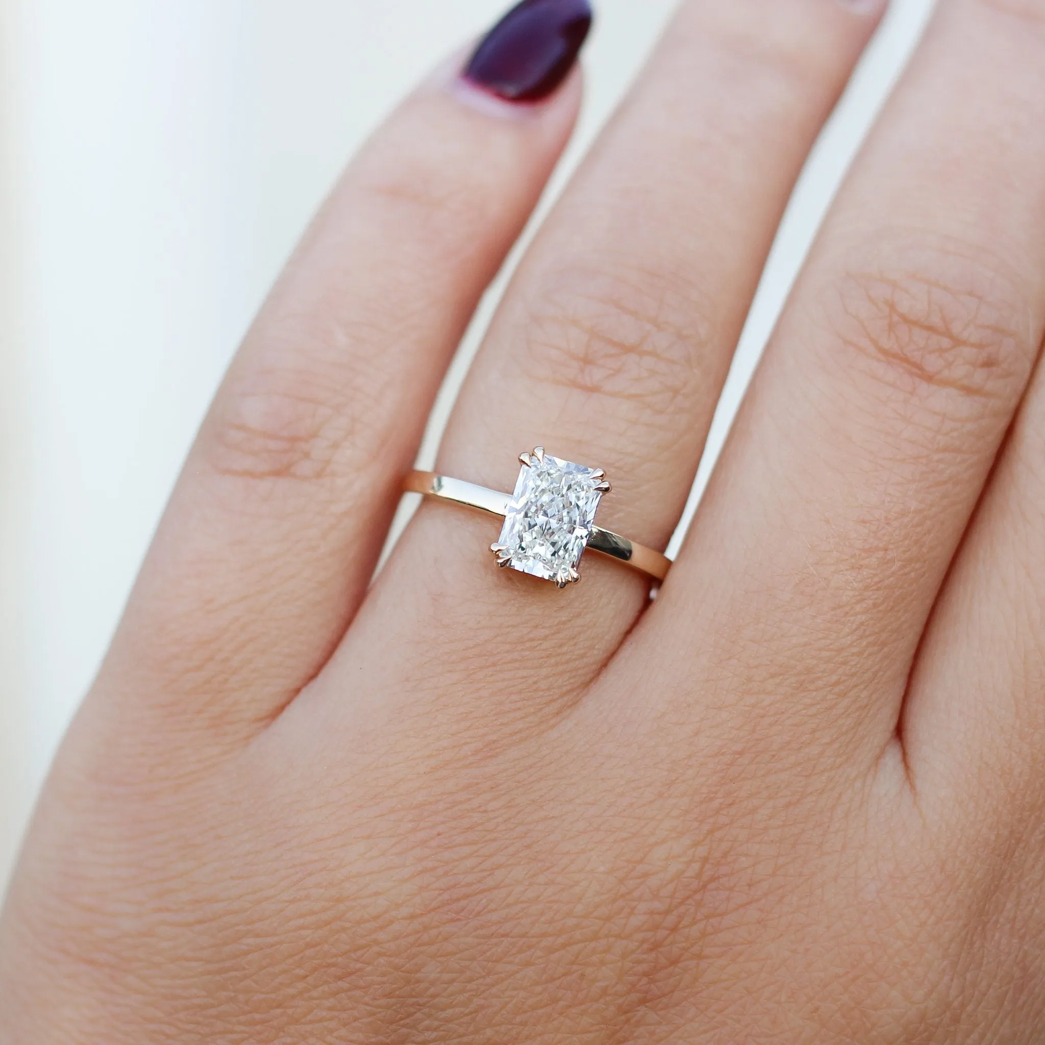 1.52ct Lily Radiant Lab Diamond Ring