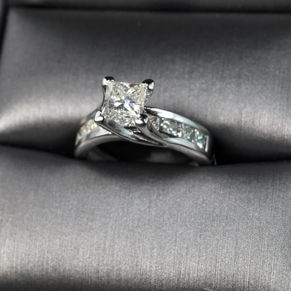 1.55-2.70 CT Princess Cut Diamonds - Engagement Ring
