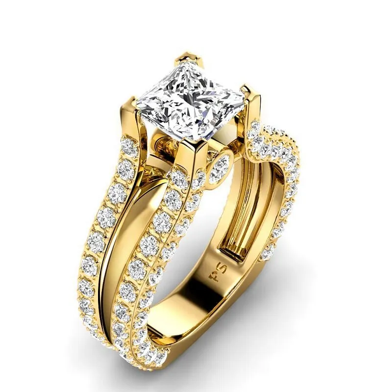 1.55-4.05 CT Round & Princess Cut Lab Grown Diamonds - Engagement Ring