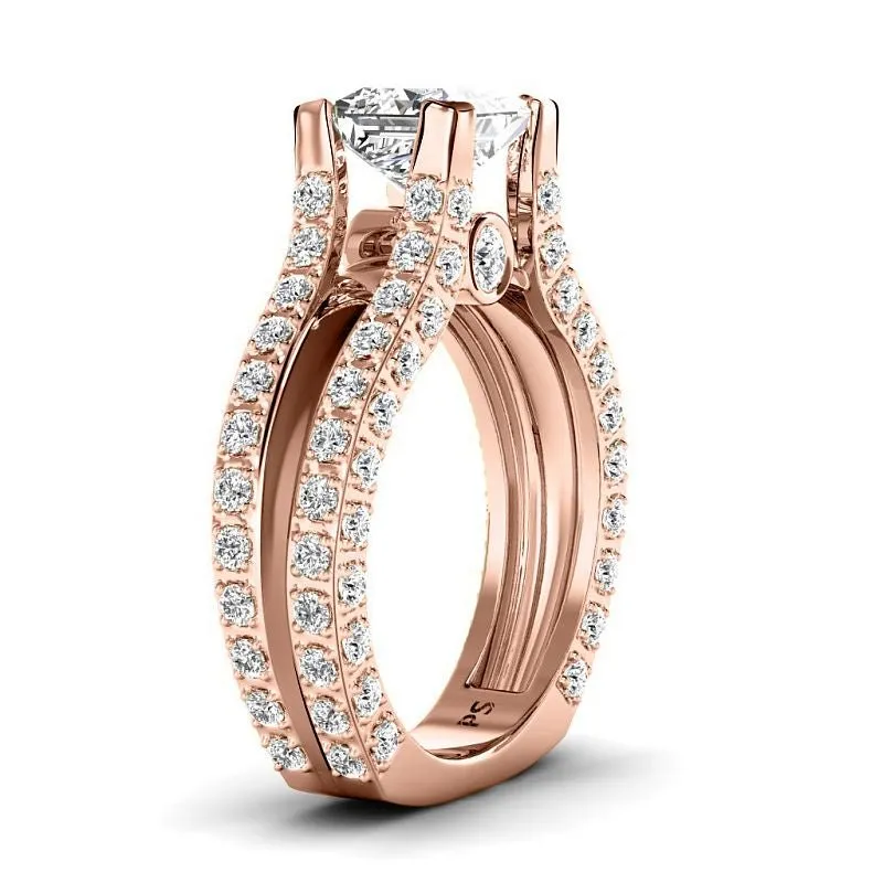1.55-4.05 CT Round & Princess Cut Lab Grown Diamonds - Engagement Ring