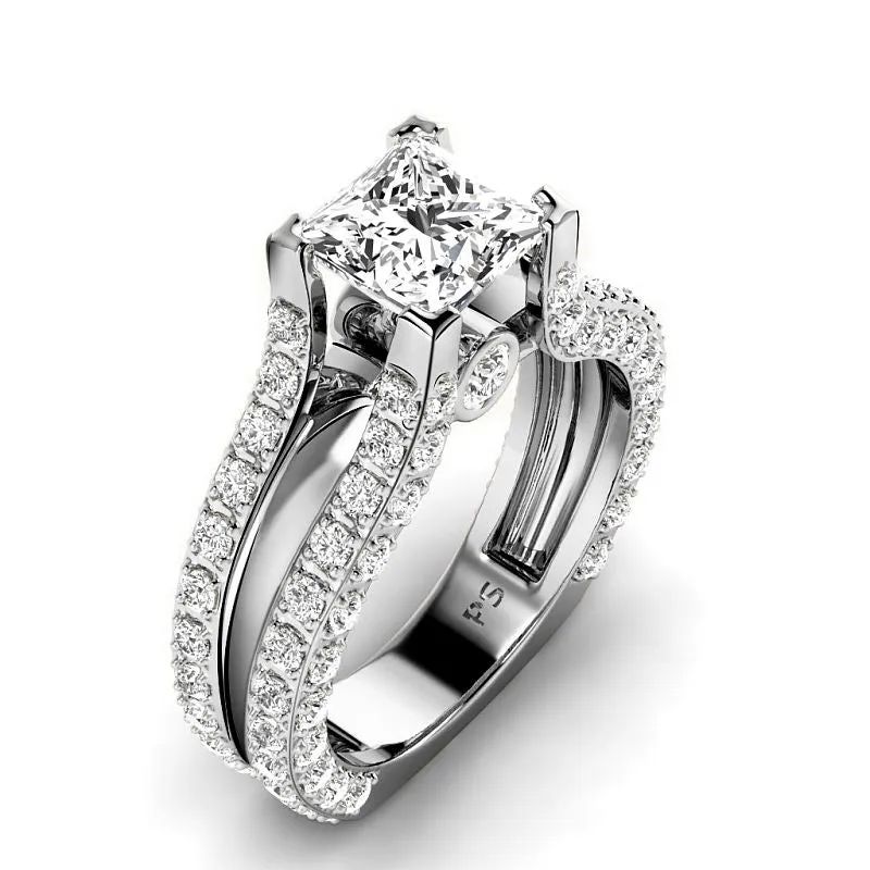 1.55-4.05 CT Round & Princess Cut Lab Grown Diamonds - Engagement Ring