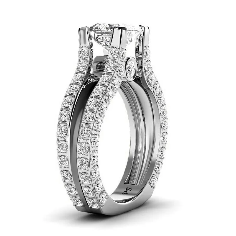 1.55-4.05 CT Round & Princess Cut Lab Grown Diamonds - Engagement Ring