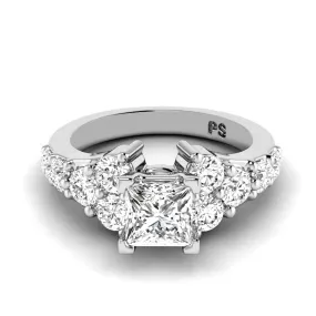 1.75-2.90 CT Round & Princess Cut Diamonds - Engagement Ring