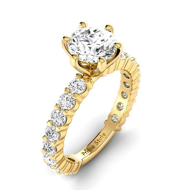 1.80-4.30 CT Round Cut Lab Grown Diamonds - Engagement Ring
