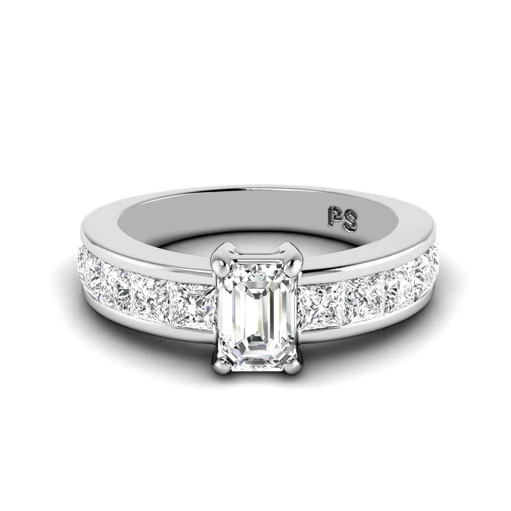 1.85-3.00 CT Princess & Emerald Cut Diamonds - Engagement Ring