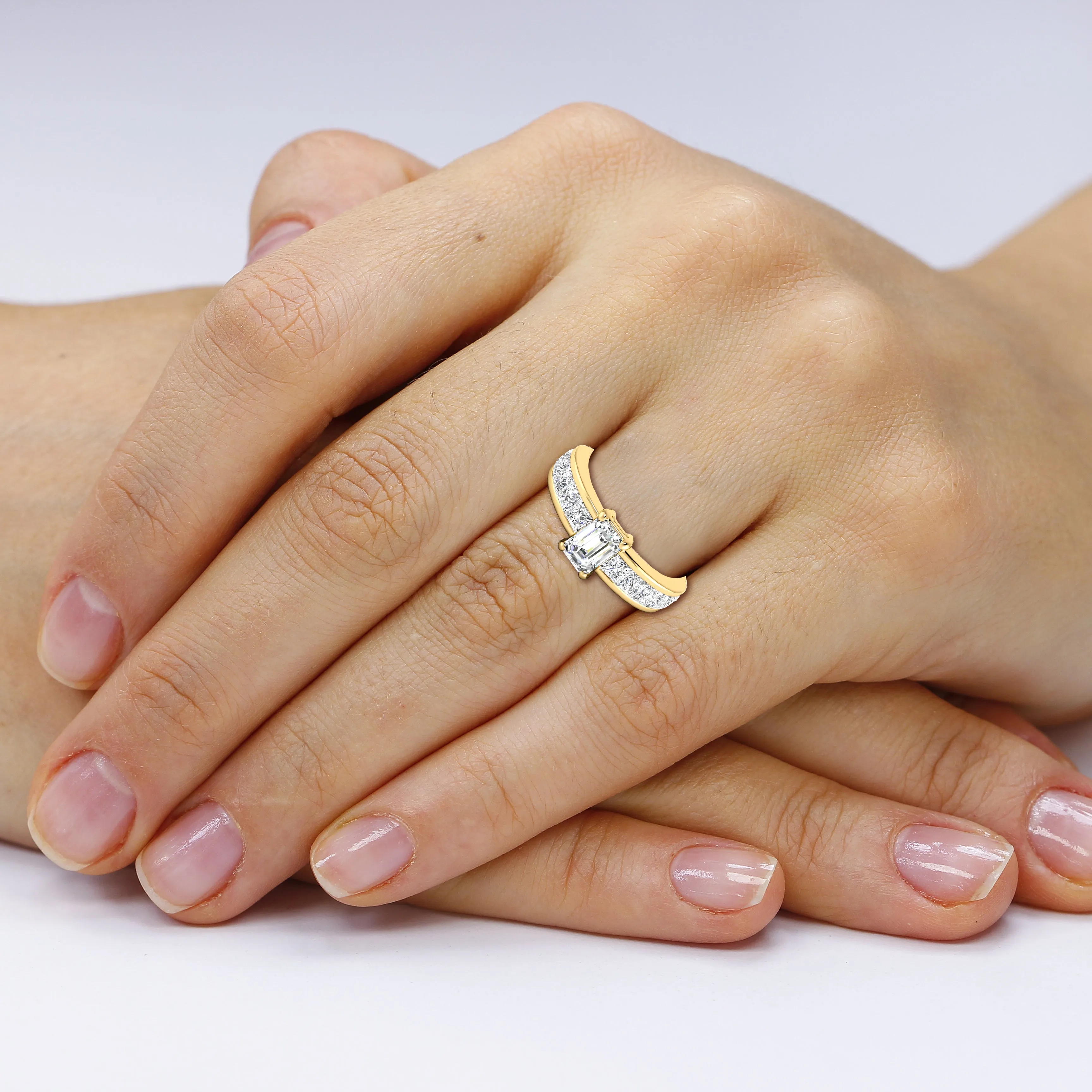 1.85-3.00 CT Princess & Emerald Cut Diamonds - Engagement Ring