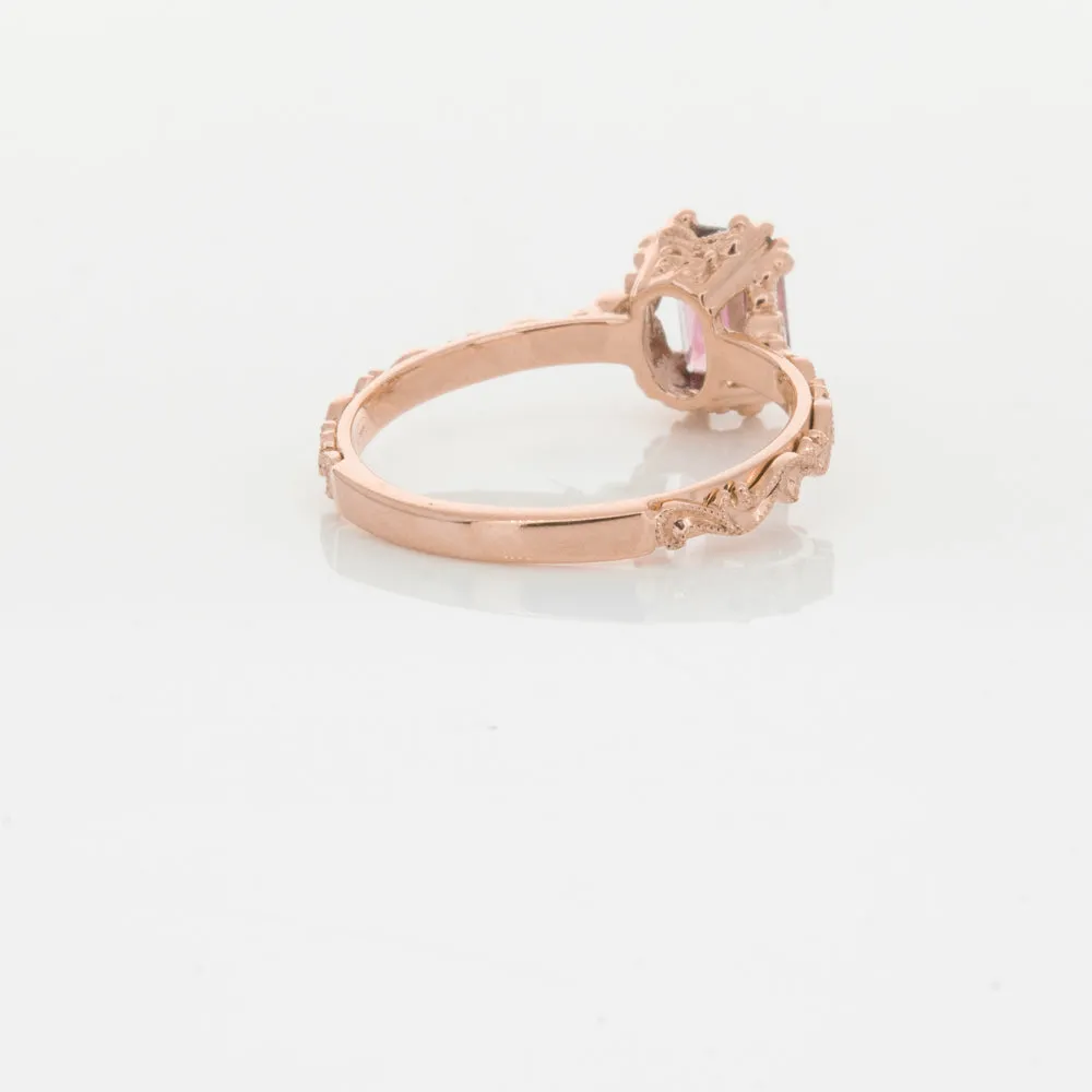 18ct Rose Gold Pink Tourmaline & Diamond Romanov Ring