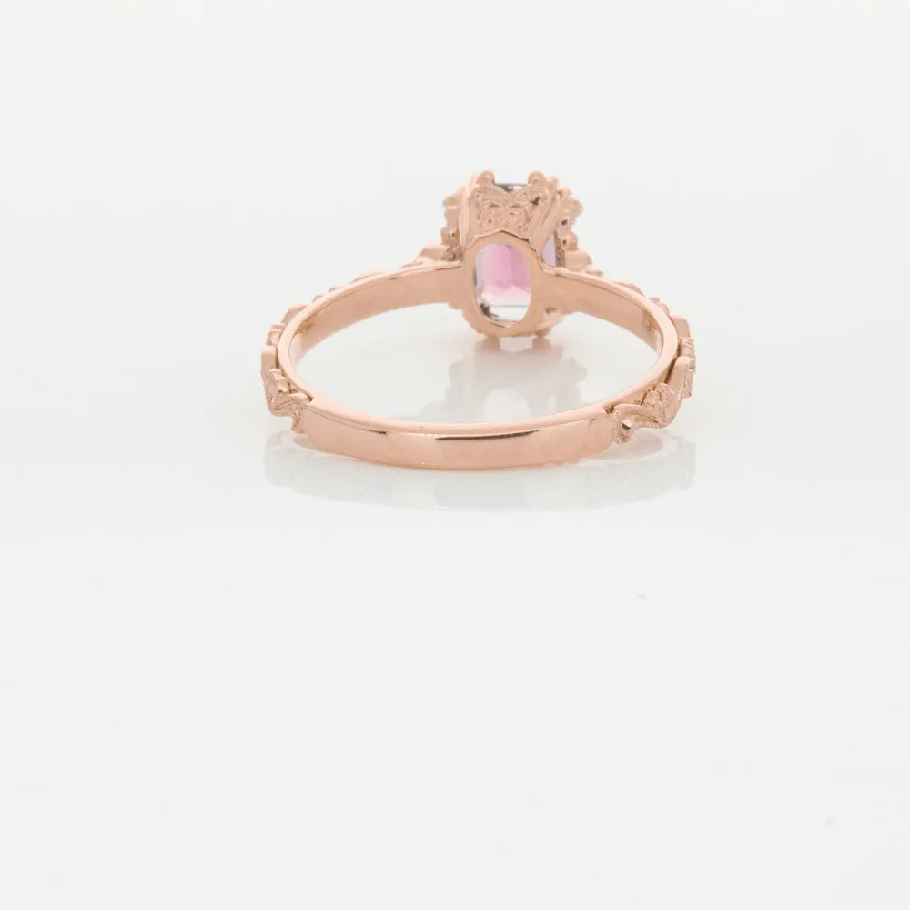 18ct Rose Gold Pink Tourmaline & Diamond Romanov Ring