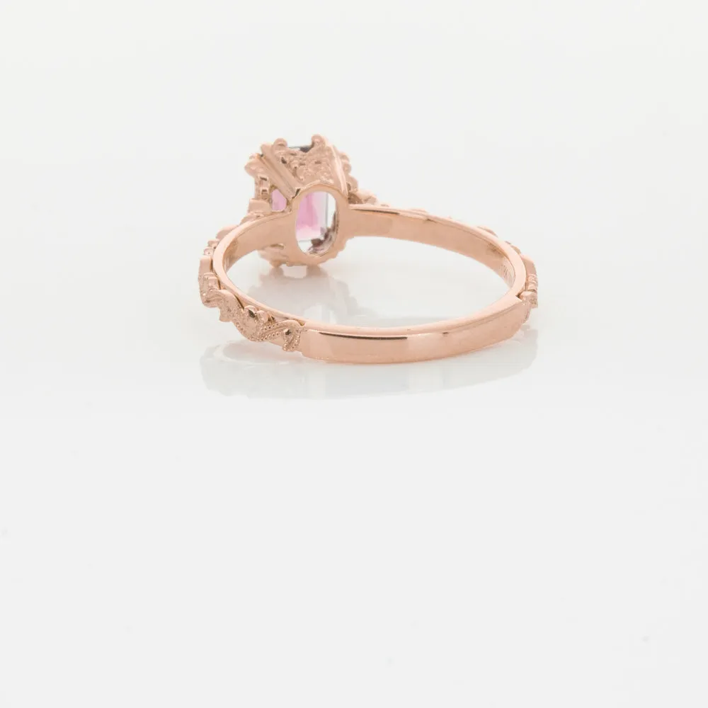 18ct Rose Gold Pink Tourmaline & Diamond Romanov Ring