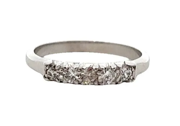 18ct White Gold & Old European Cut Diamond Handmade Ring