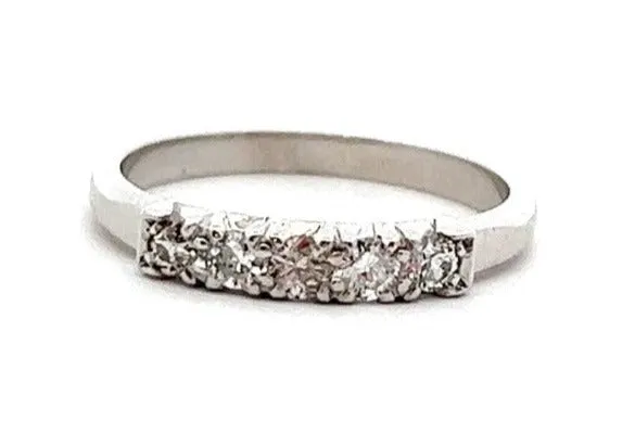18ct White Gold & Old European Cut Diamond Handmade Ring