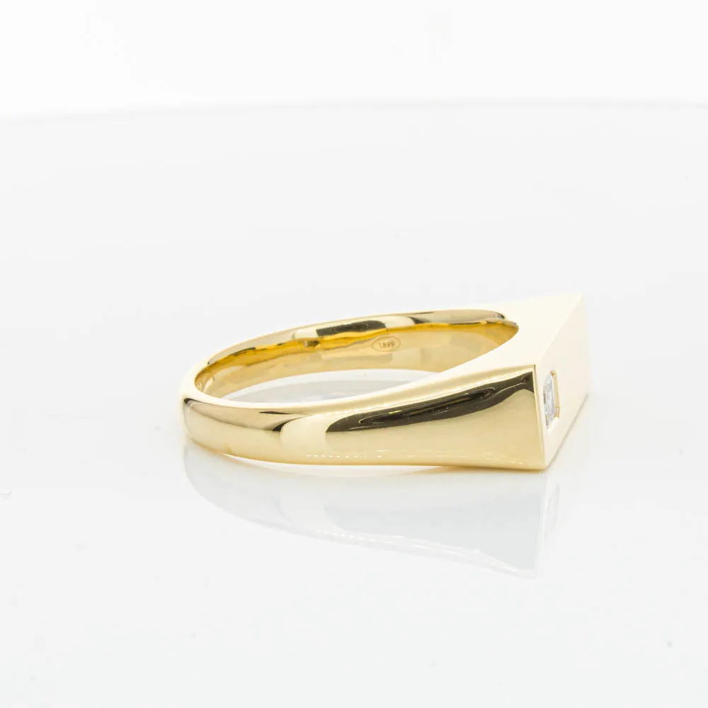 18ct Yellow Gold Diamond Signet Ring