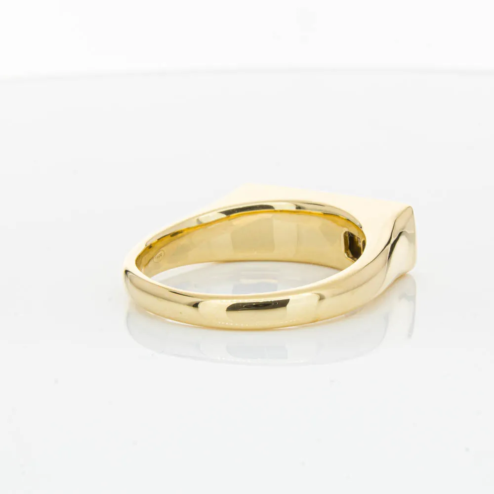 18ct Yellow Gold Diamond Signet Ring