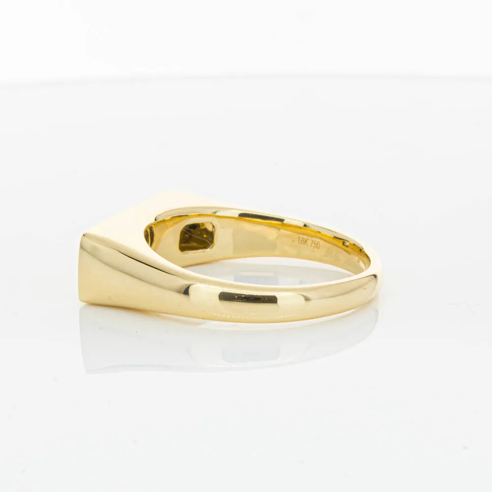 18ct Yellow Gold Diamond Signet Ring