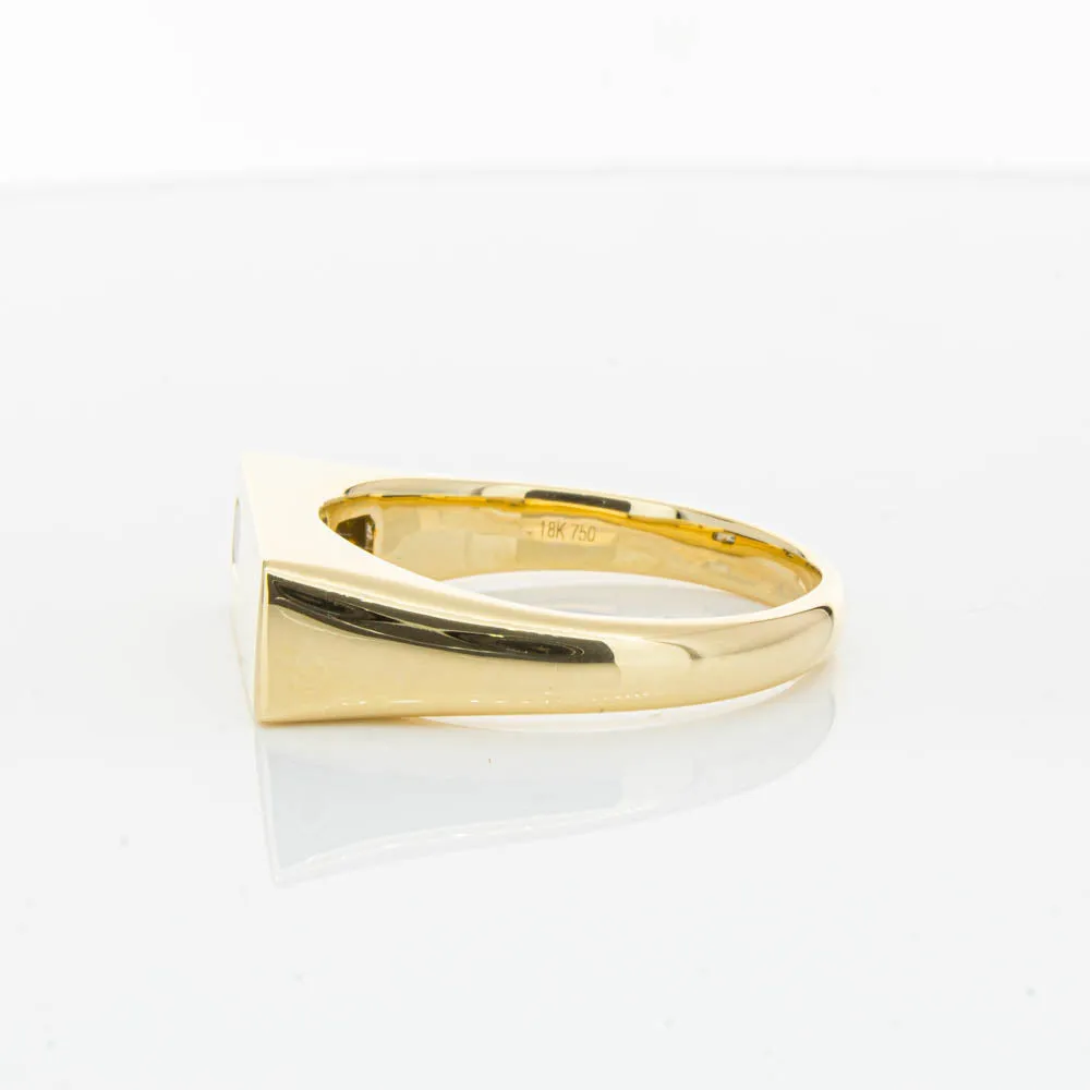 18ct Yellow Gold Diamond Signet Ring