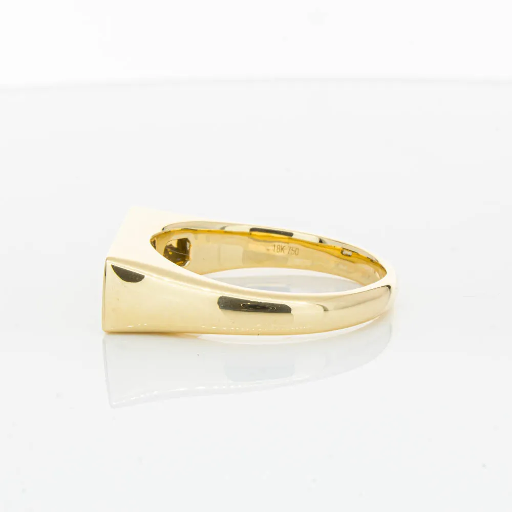 18ct Yellow Gold Diamond Signet Ring