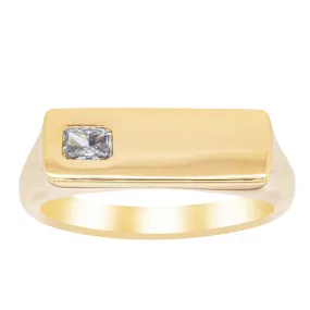 18ct Yellow Gold Diamond Signet Ring
