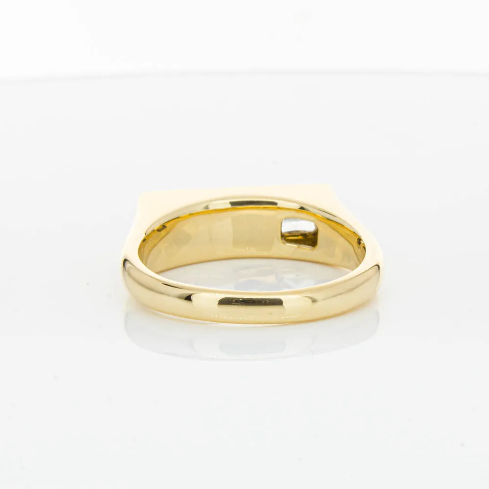 18ct Yellow Gold Diamond Signet Ring