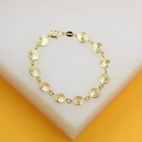 18K Gold Filled Flat Disc Bracelet  (I406A)