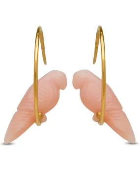 18k Yellow Gold Pink Opal Tallulah Birdie Earrings