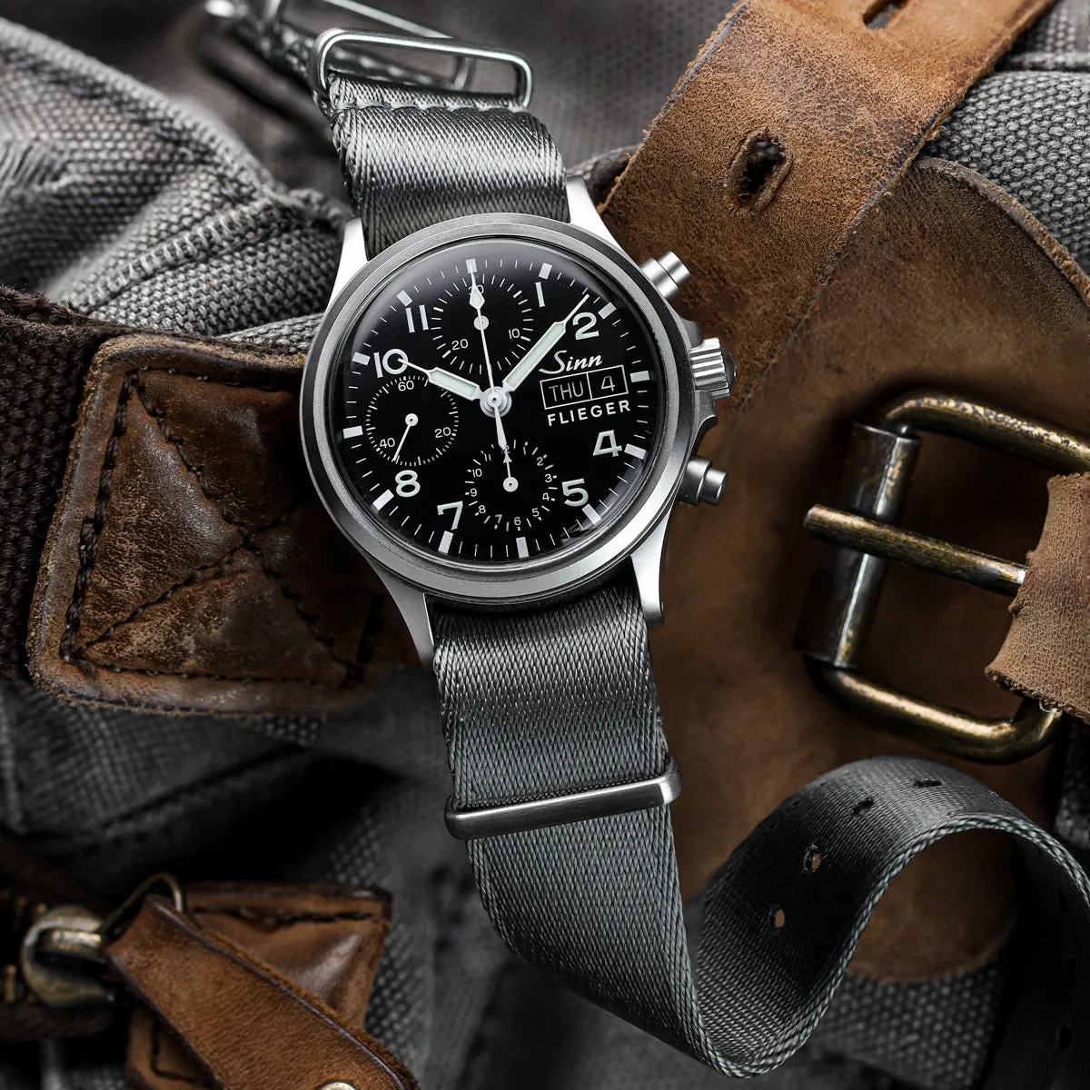 1973 British Military Watch Strap: ARMOURED - Admiralty Grey, Polished