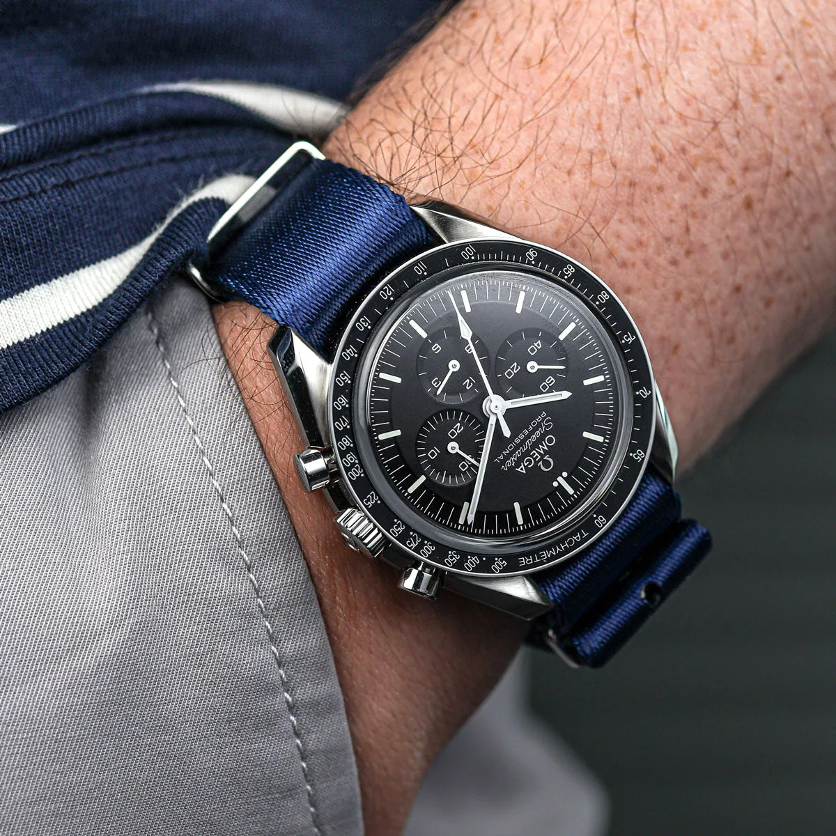 1973 British Military Watch Strap: ARMOURED - Admiralty Grey, Polished