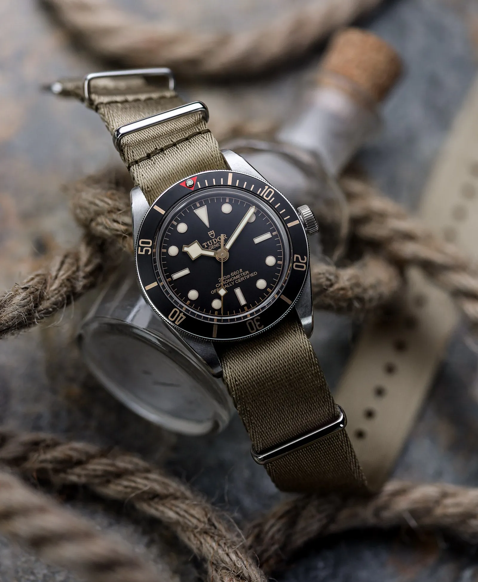1973 British Military Watch Strap: ARMOURED - Admiralty Grey, Polished