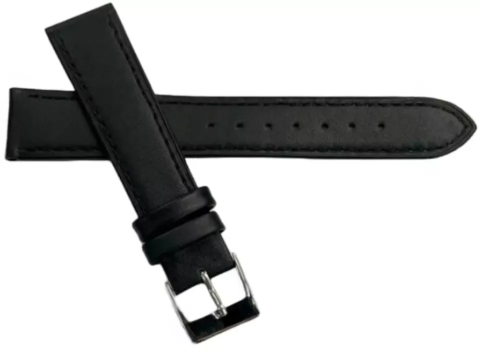 1PC Multi-Color Watch Band Size (20✖18)mm Stitched Plain Leather Strap