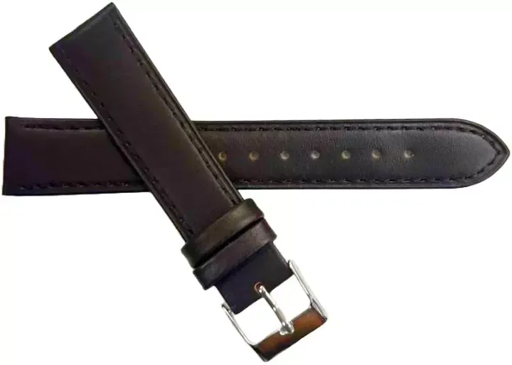 1PC Multi-Color Watch Band Size (20✖18)mm Stitched Plain Leather Strap