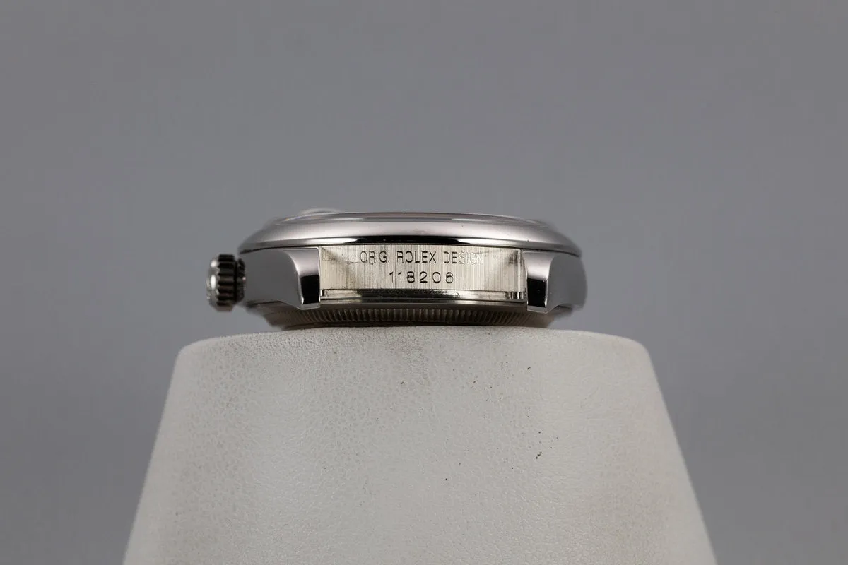 2000 Rolex Platinum Day-Date 118206 Glacier Blue Dial with Box and Papers