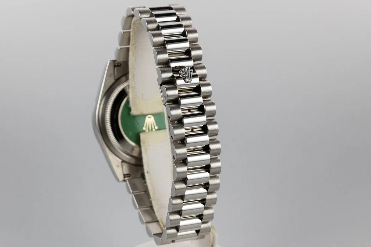 2000 Rolex Platinum Day-Date 118206 Glacier Blue Dial with Box and Papers