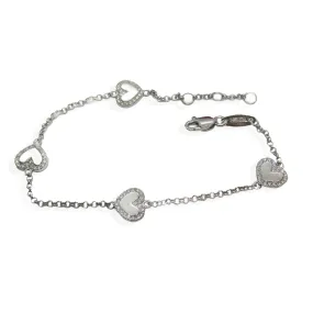 3 Diamond Hearts Bracelet 18K Gold