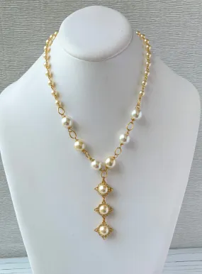 3-Pearl Drop Classic Necklace
