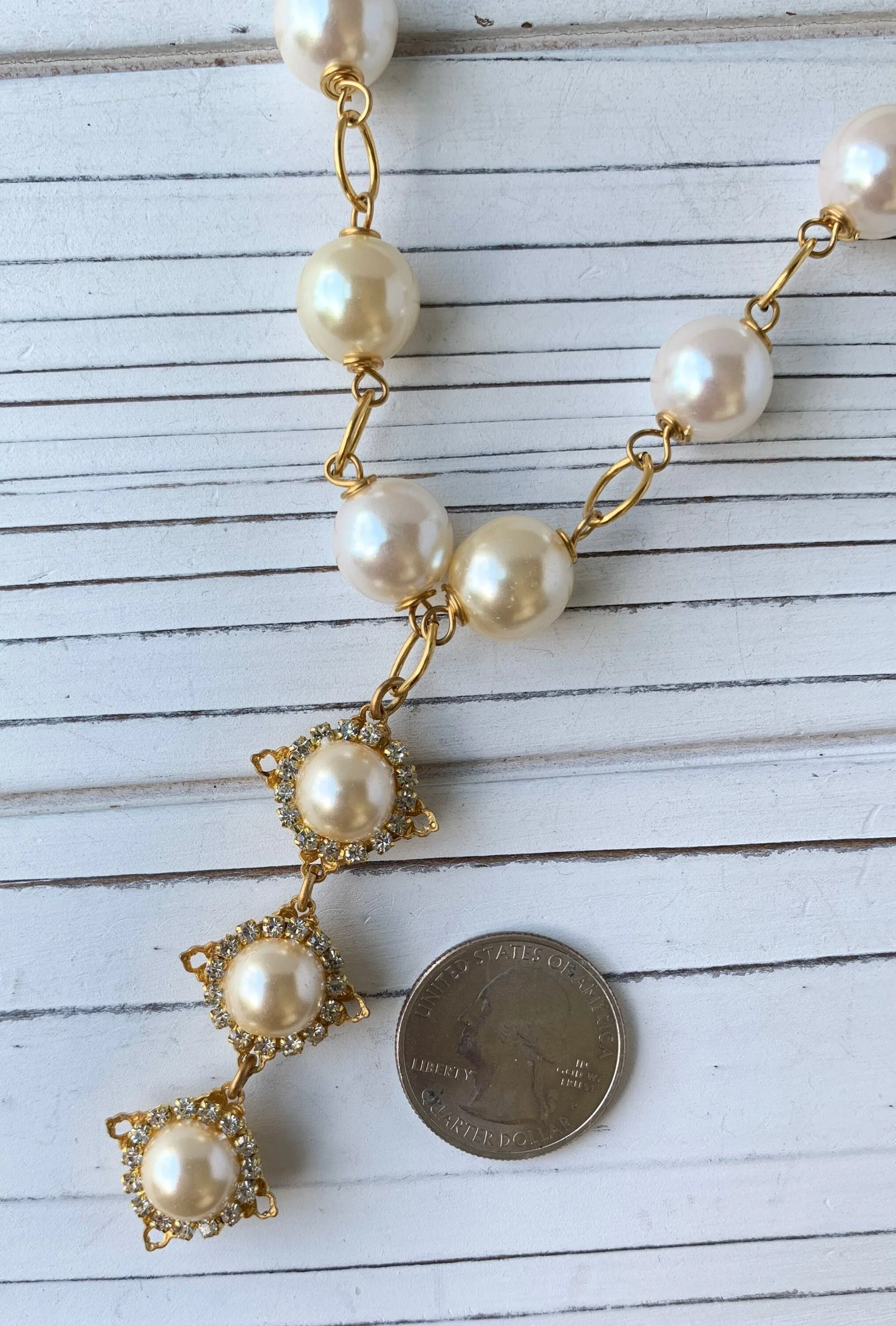 3-Pearl Drop Classic Necklace