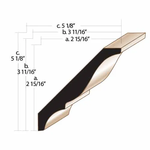 3/4” X 5 3/16” Poplar Crown Moulding