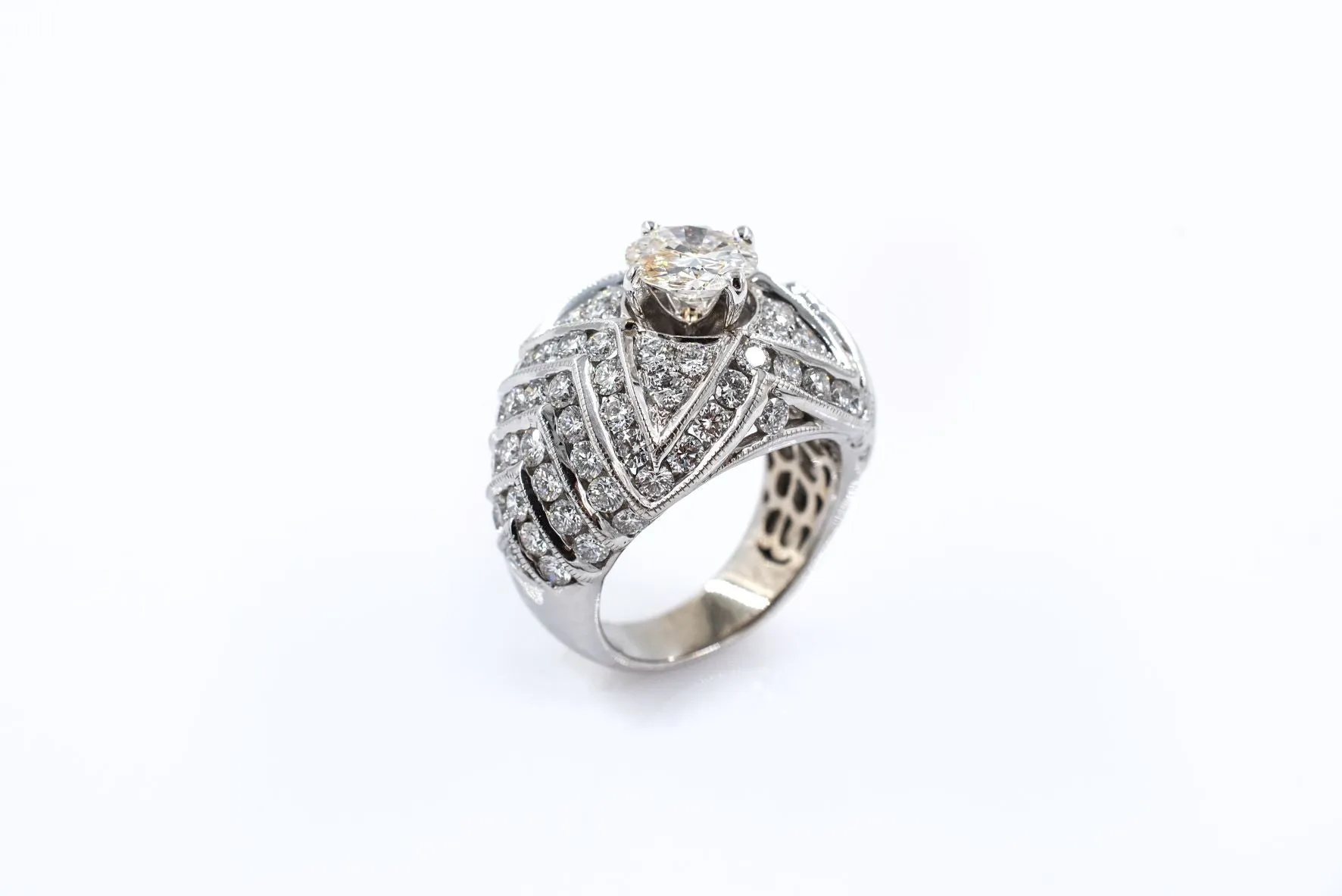 4.20 ctw Round Brilliant Cut Diamond Cocktail Ring