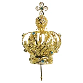 4" Filigree Metal Crown Our Lady of Fatima Virgin Mary Religious Statue