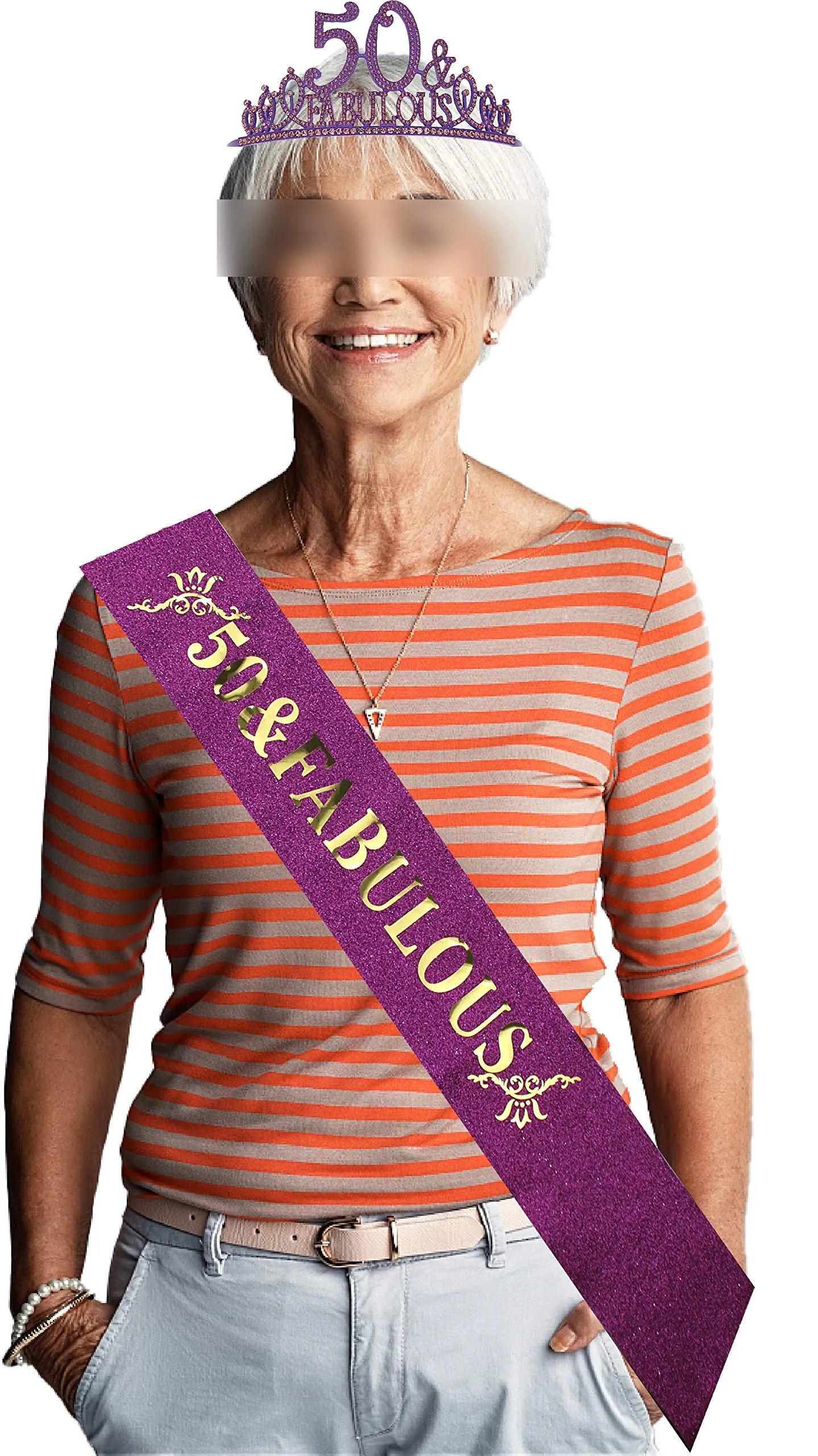 50 Birthday,50th Birthday Gifts for Women,50th Birthday Tiara Purple,50 and Fabulous,50