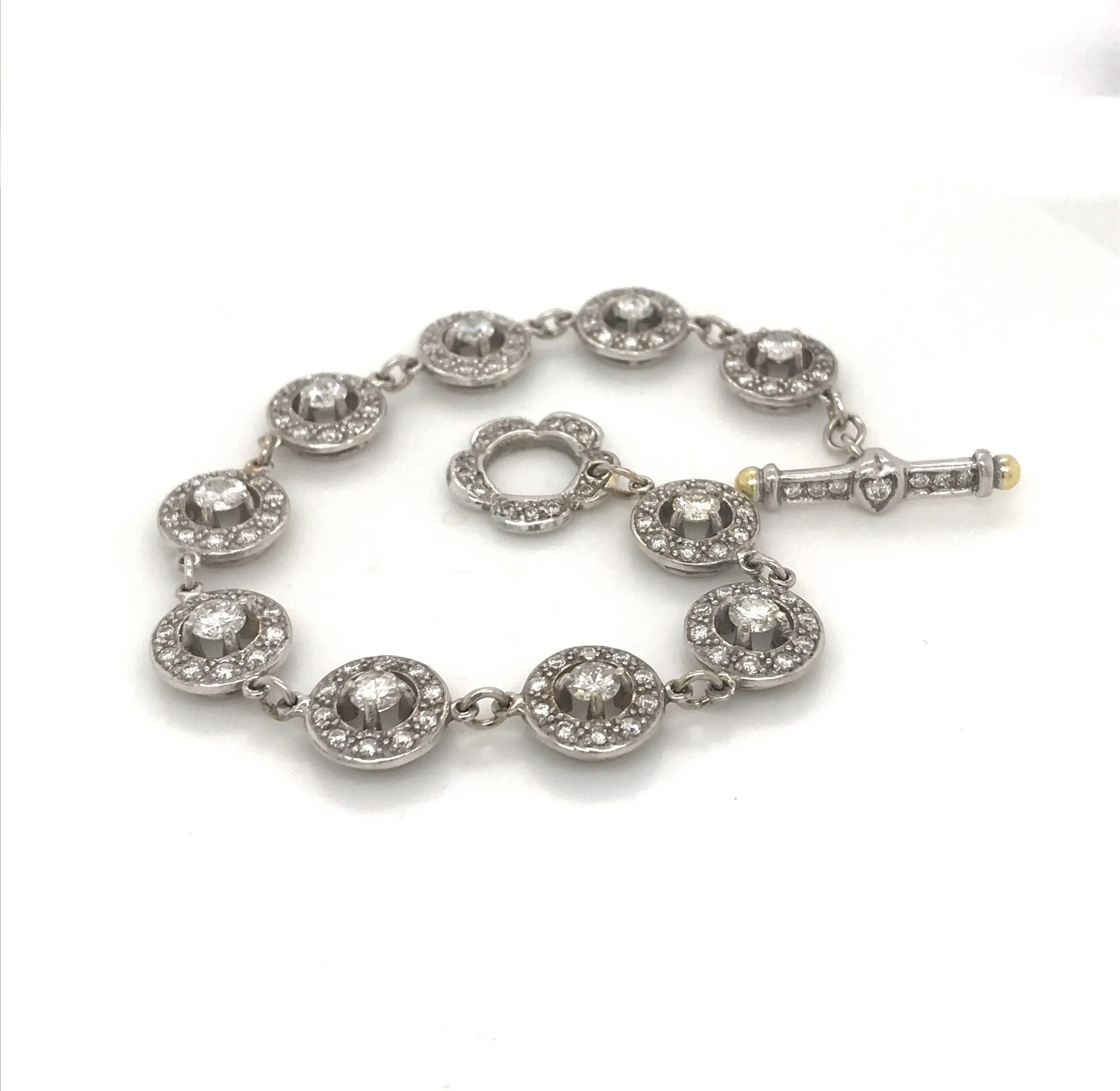 ~5cttw. Pave Diamond 'A-Line' Bracelet
