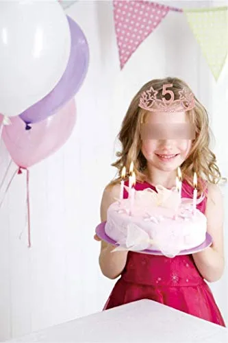 5th Birthday Gifts for Girls, 5th Birthday Tiara and Sash Pink, Happy 5th Birthday Party