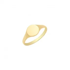 9ct Yellow Gold Babies Plain Round Signet Ring RN925