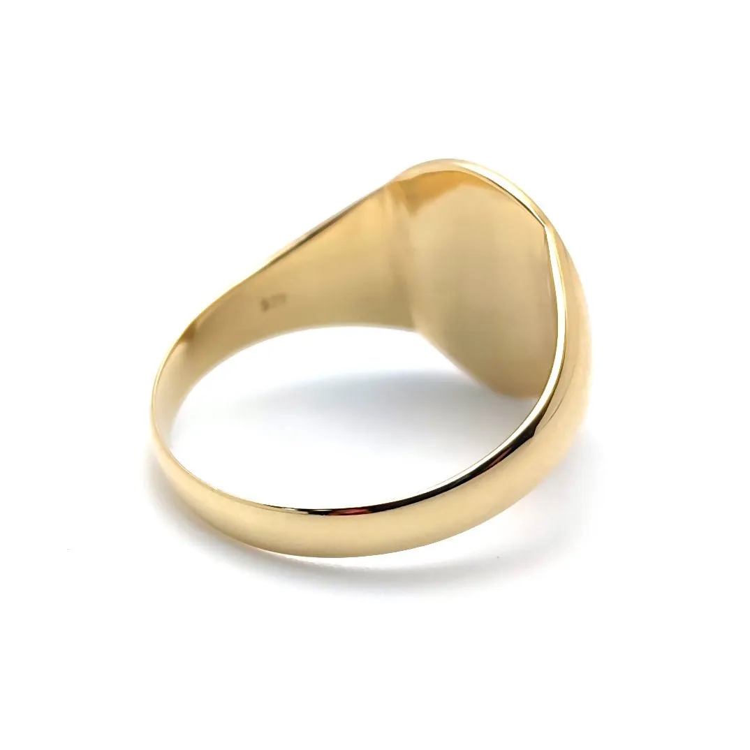 9ct Yellow Gold Oval Shaped Plain Signet Ring 3.0g