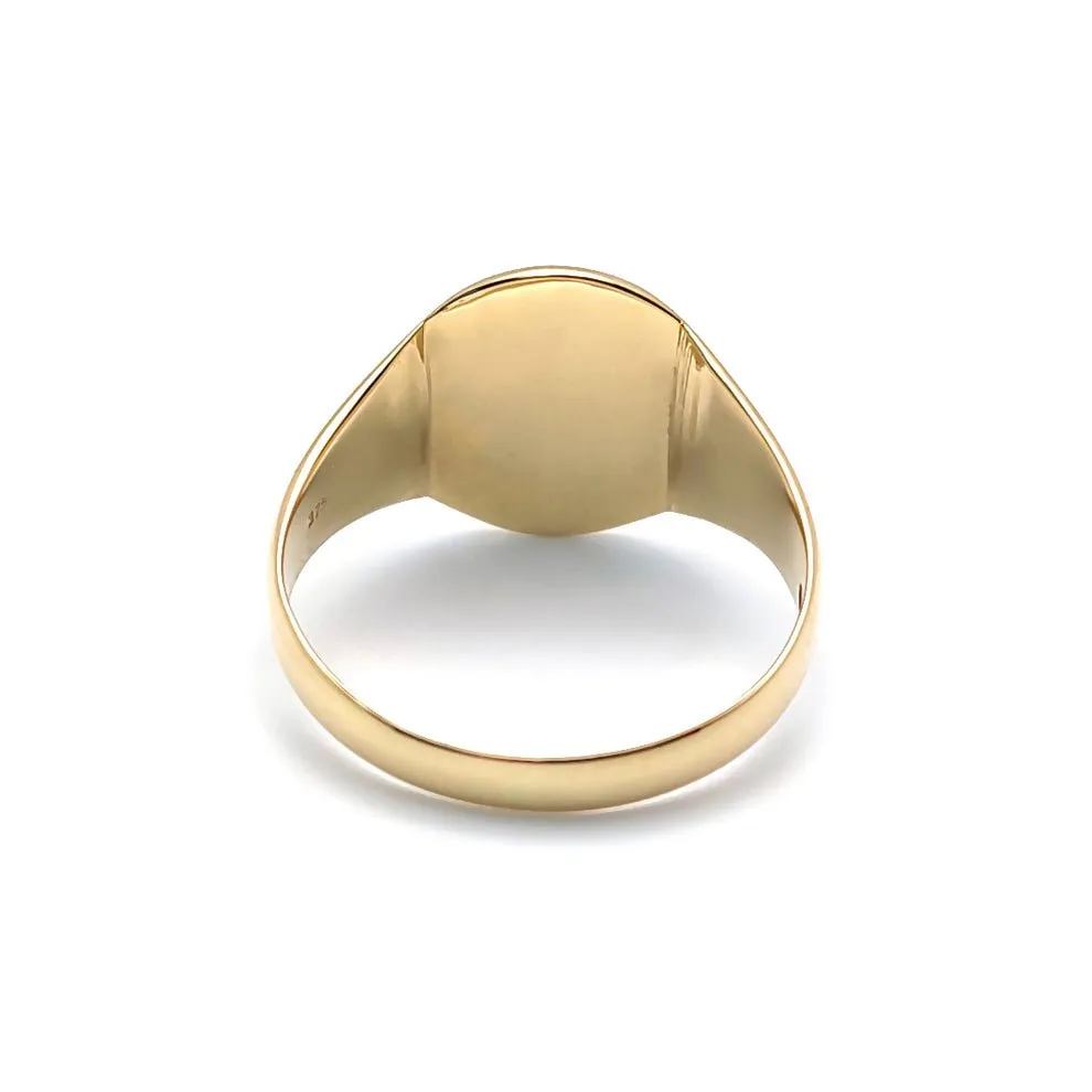 9ct Yellow Gold Oval Shaped Plain Signet Ring 3.0g