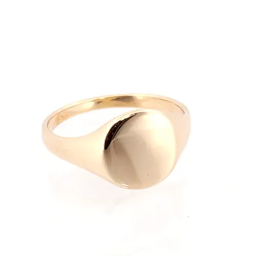 9ct Yellow Gold Oval Shaped Plain Signet Ring 3.0g